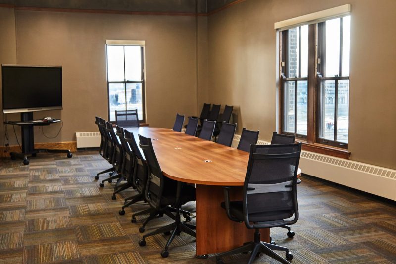 Meeting table in Riverview Conference room