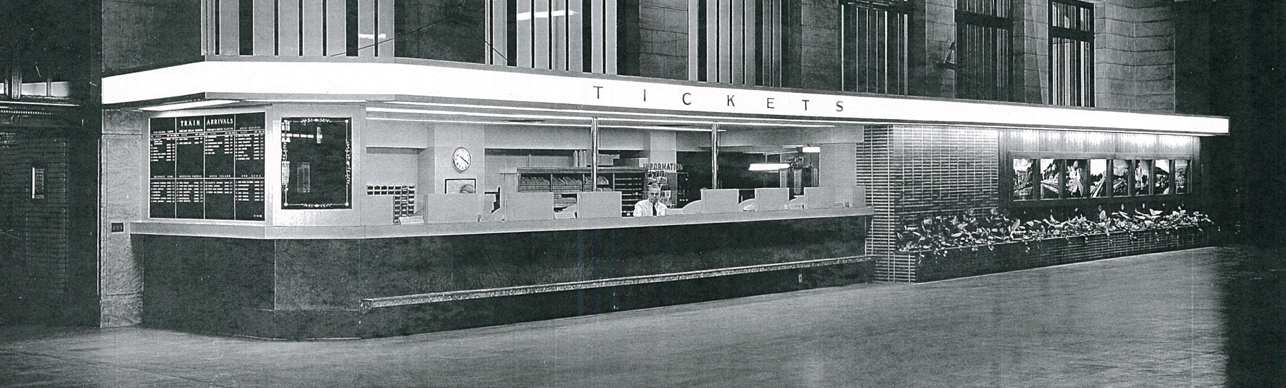 Historic photo of Union Depot's old ticket booth