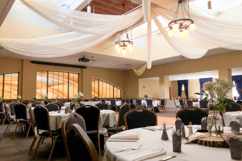 Red Cap Room with tables and decorations