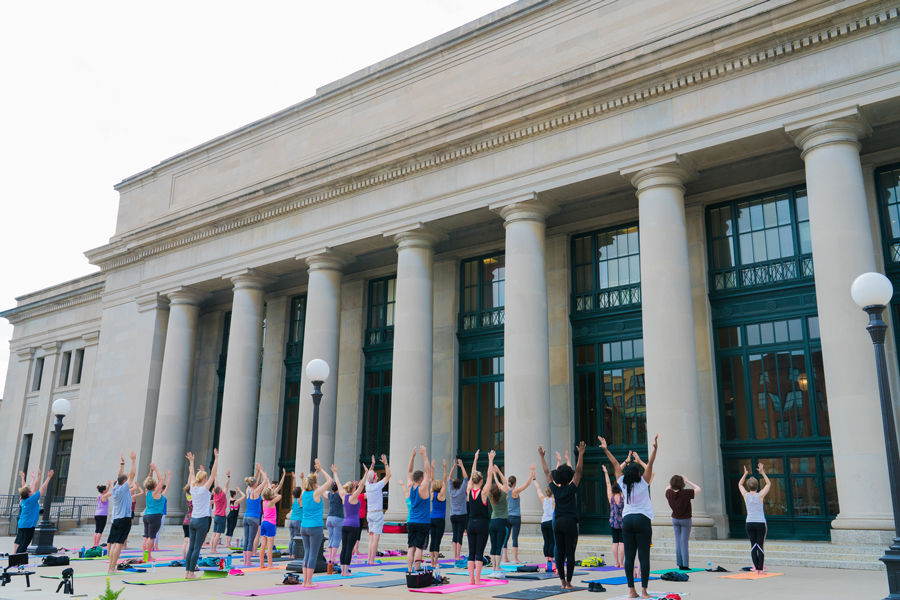 Yoga outside of Union Depot