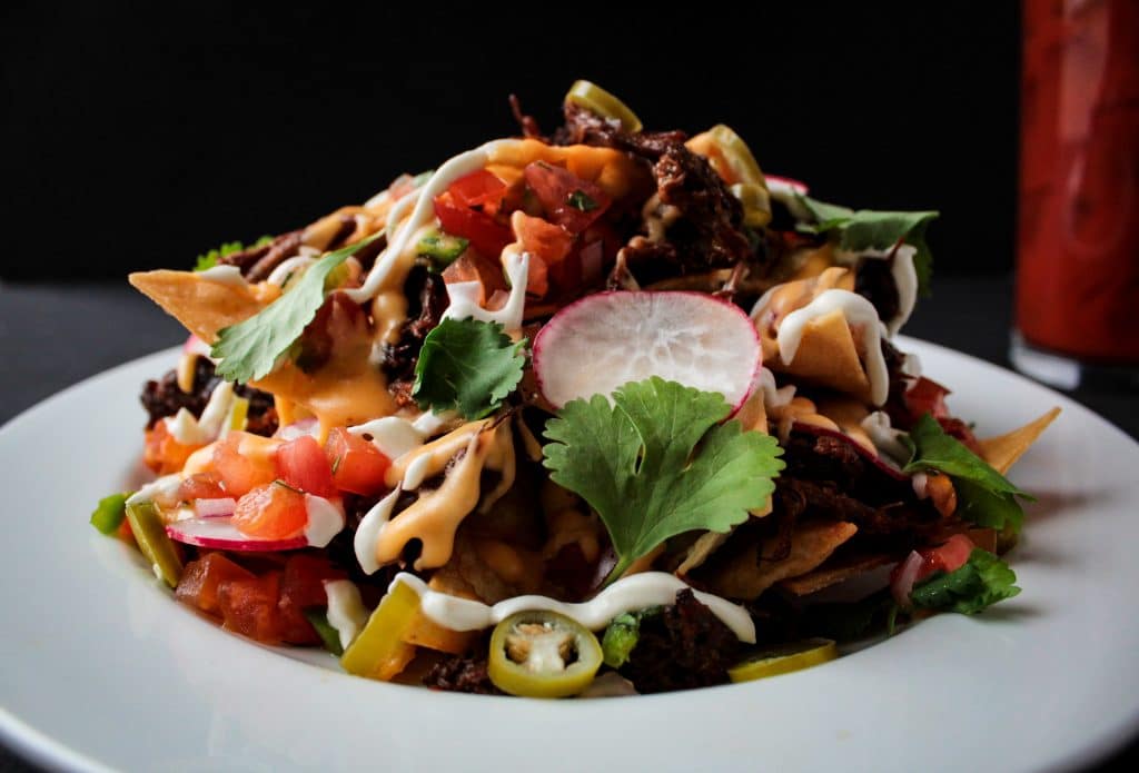 Close up of nachos