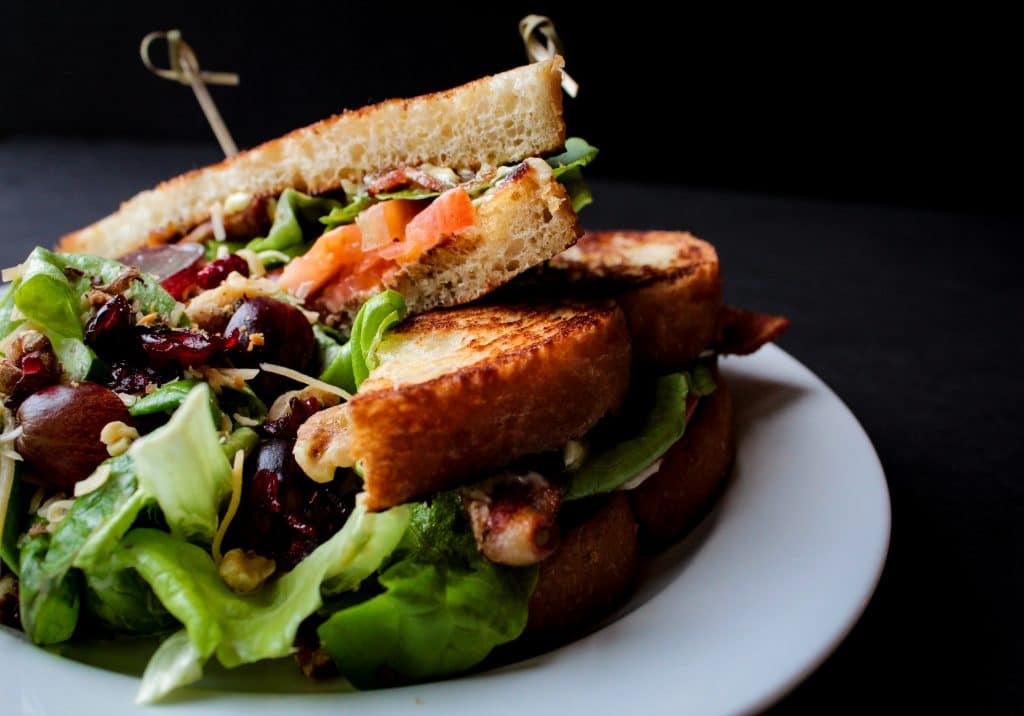 Up close shot of sandwich