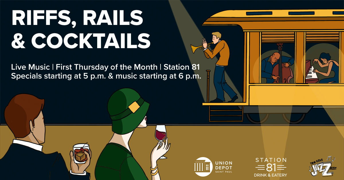 Riffs, Rails and Cocktails event illustration