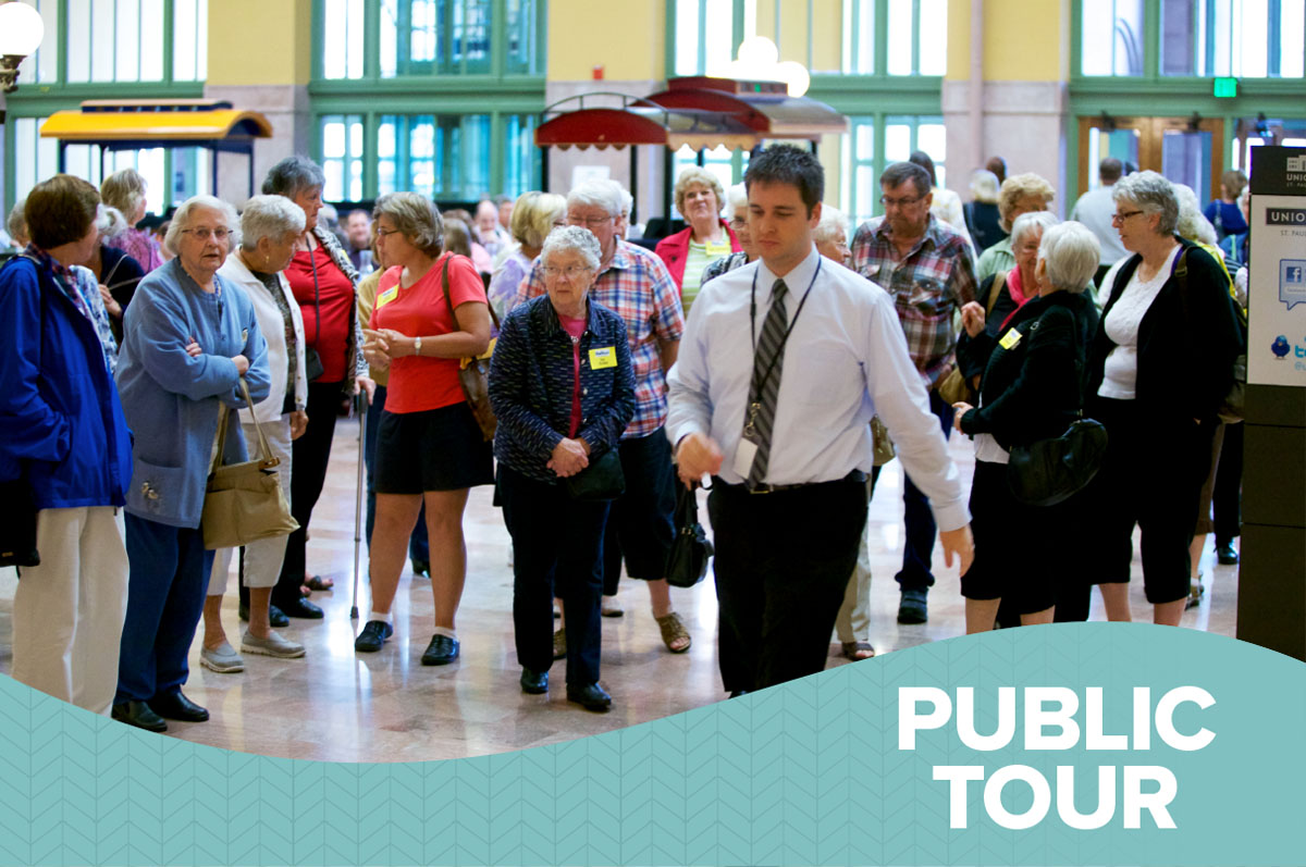 Public tour group at Union Depot