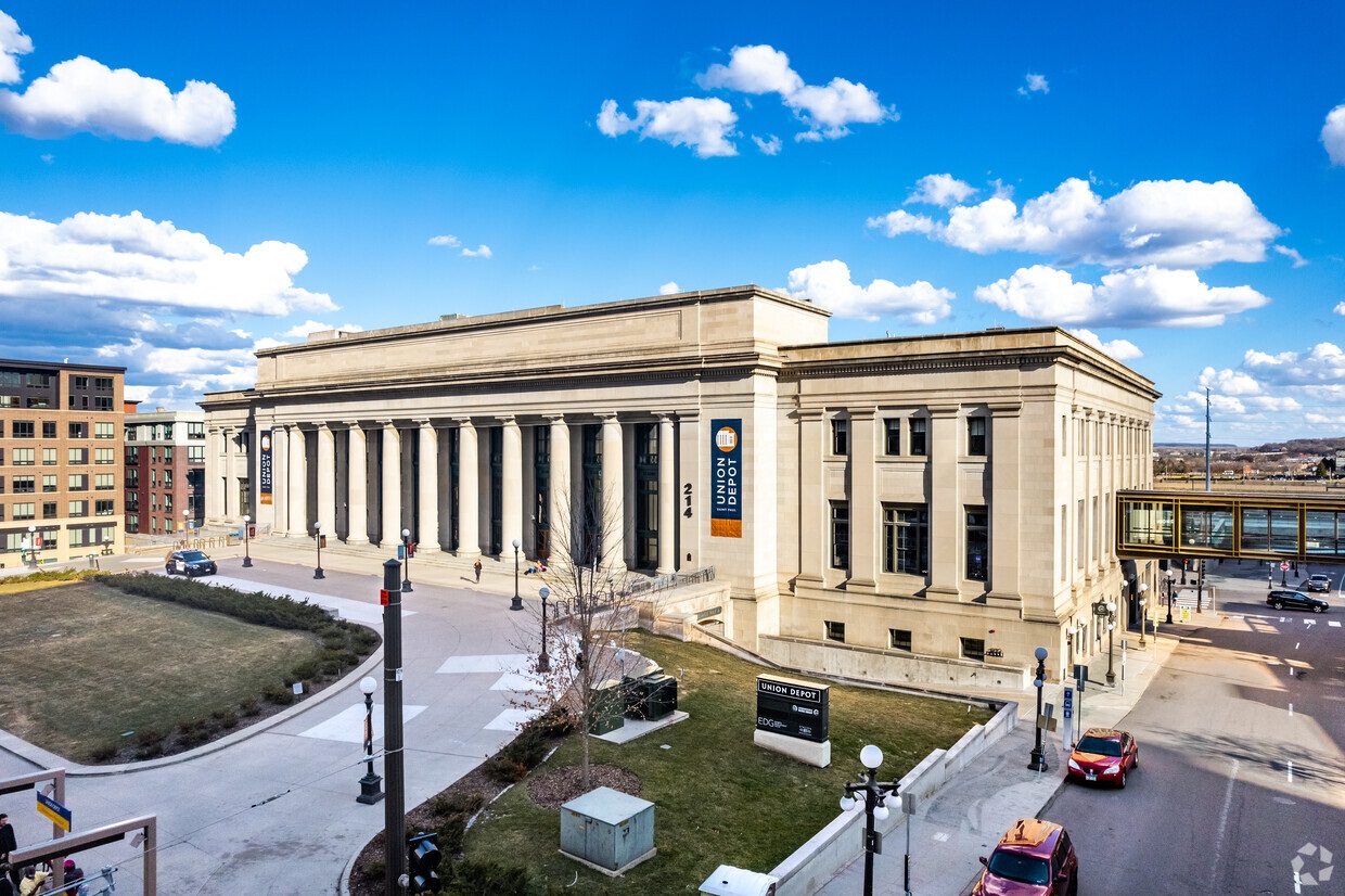 Aerial exterior of Union Depot