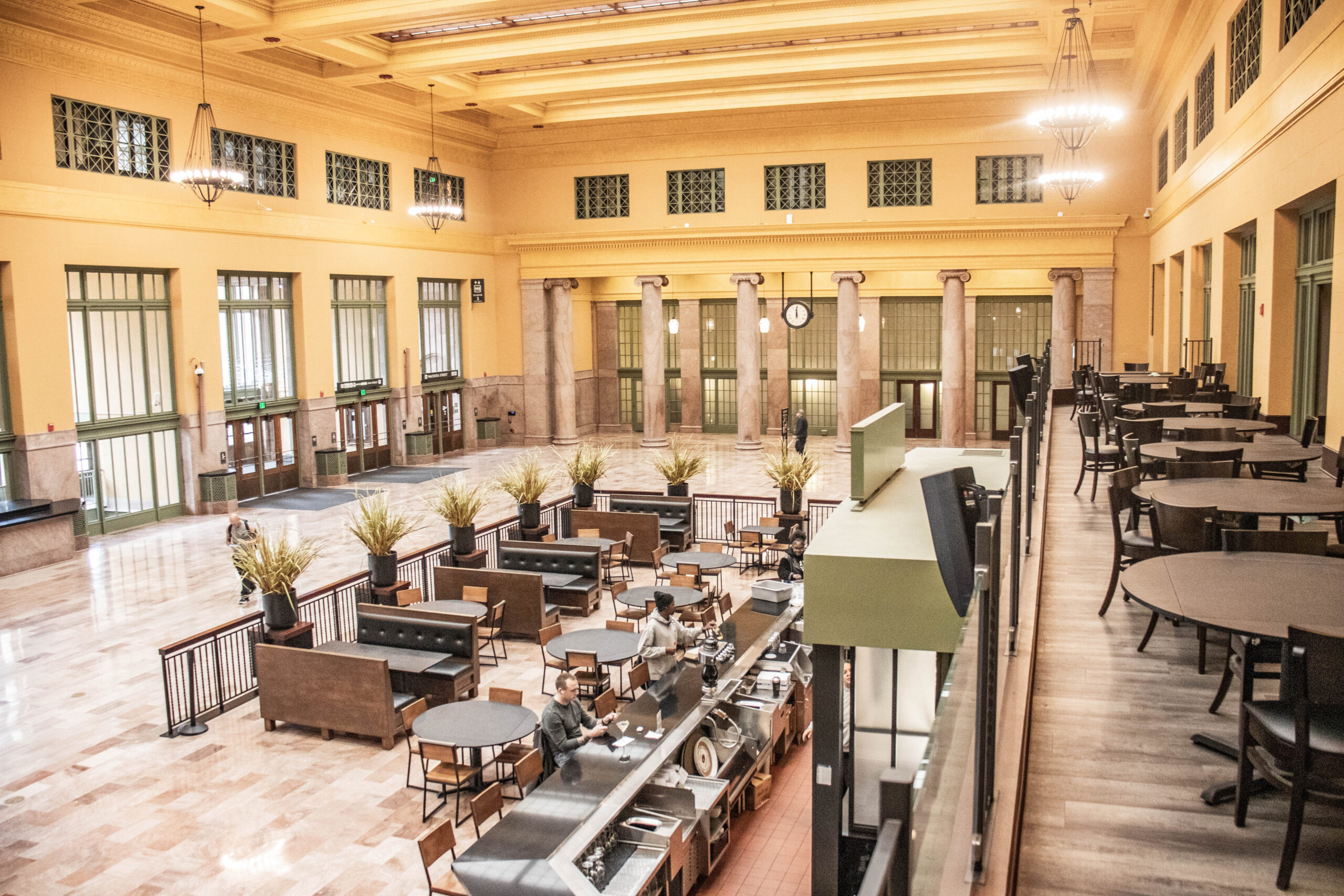 Mezzanine and dining area inside Union Depot