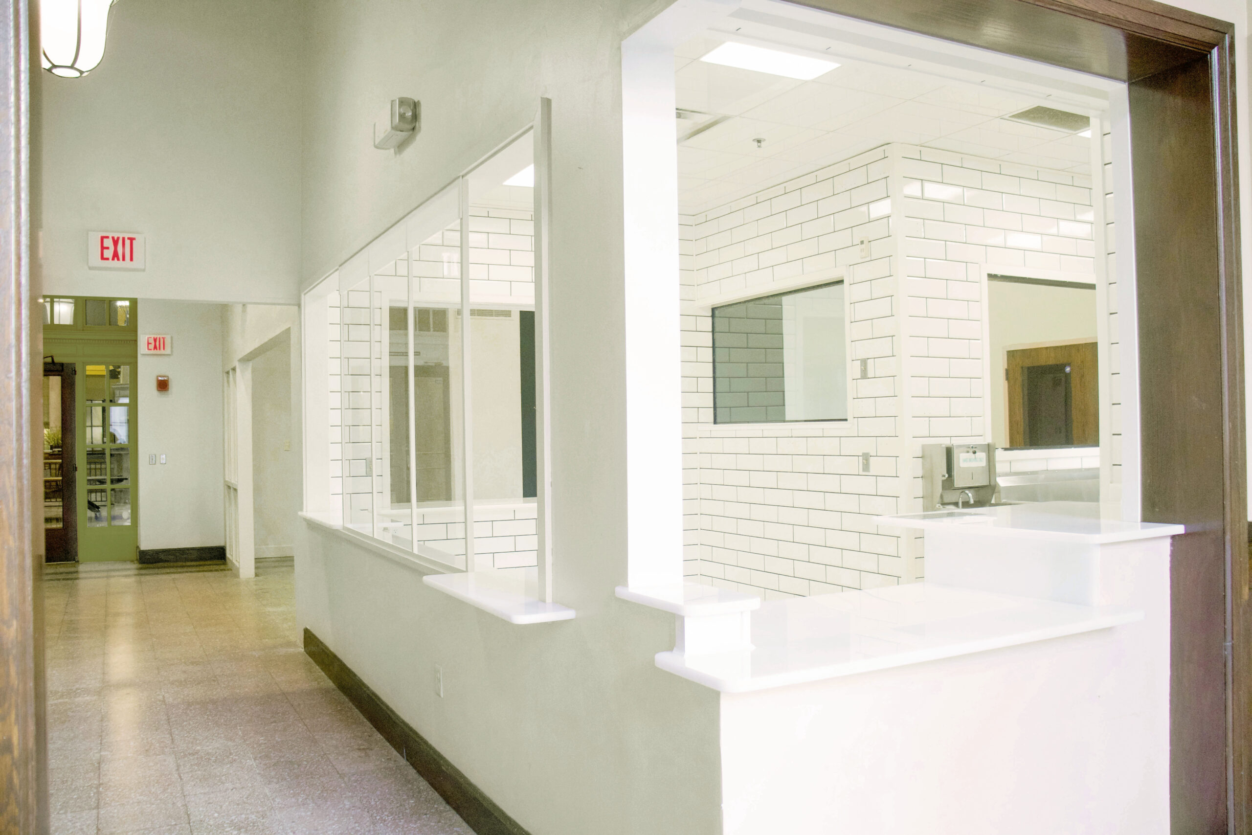 Kitchen counter space inside Suite 140 and 150 at Union Depot