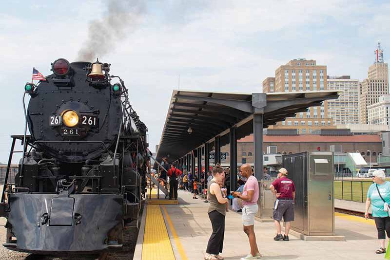 Steam train at Union Depot Train Days