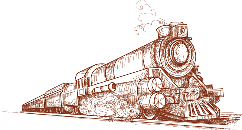 Illustrated steam train