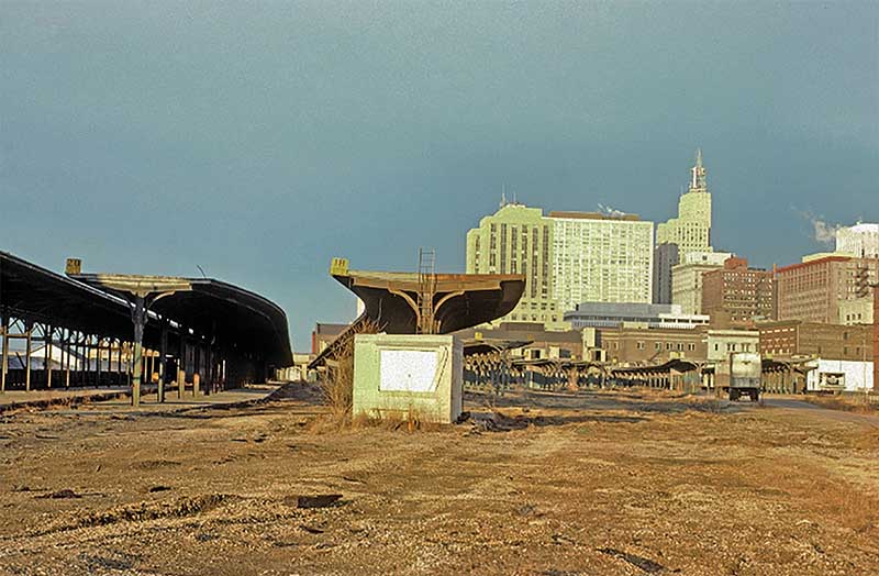 Demolished railroad tracks at Union Depot