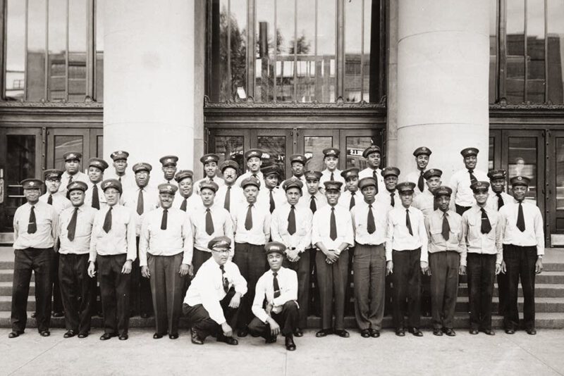 station porters in front of union depot